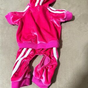 Stylish Pink Dog Hoodie and Pants Set